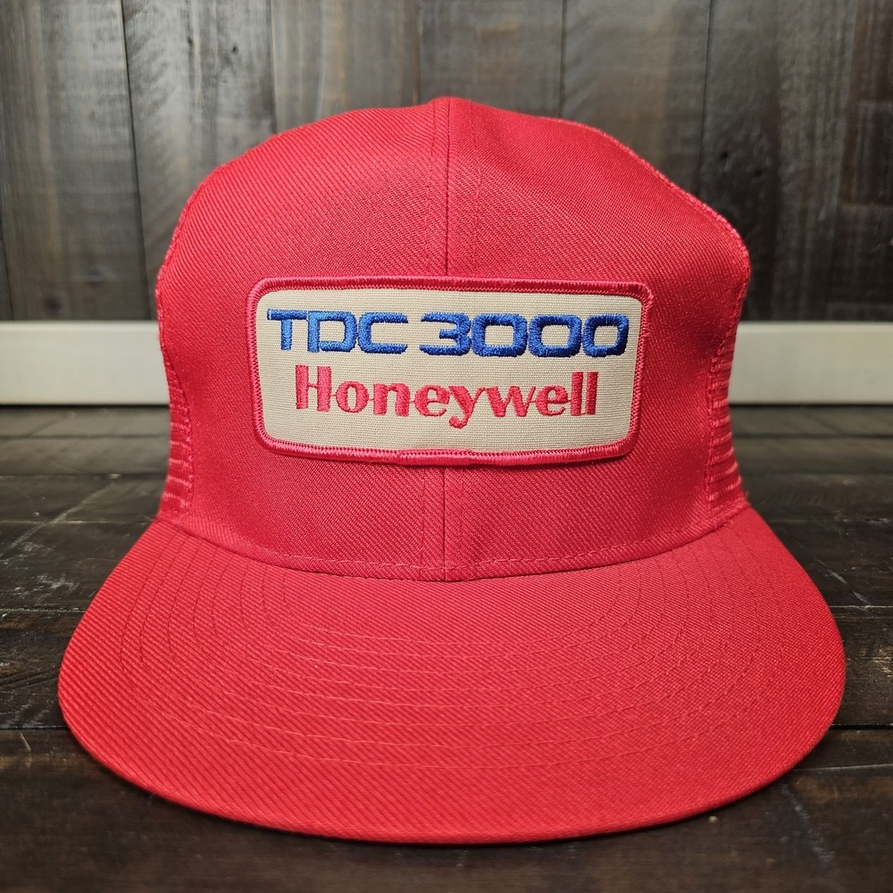 Vintage Sam Sen Tag‎ Honeywell Red Trucker Snapback Hat Cap